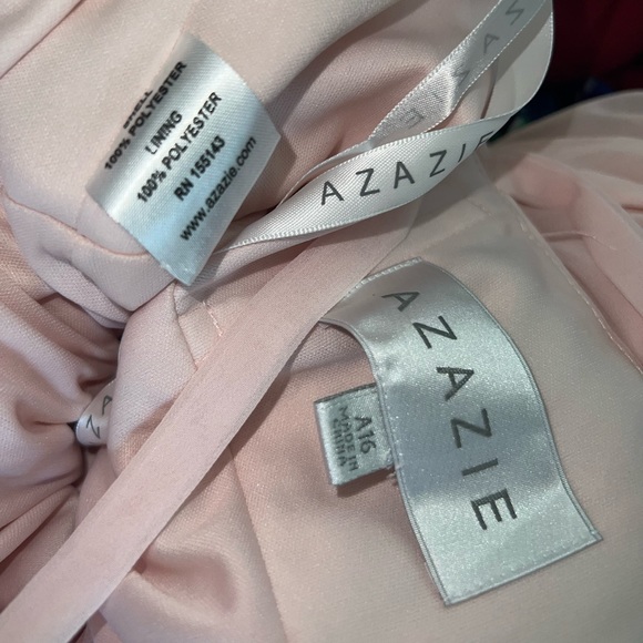BRAND NWT Azazie Blushing Pink Sleeveless formal dress size 16 - Picture 16 of 16